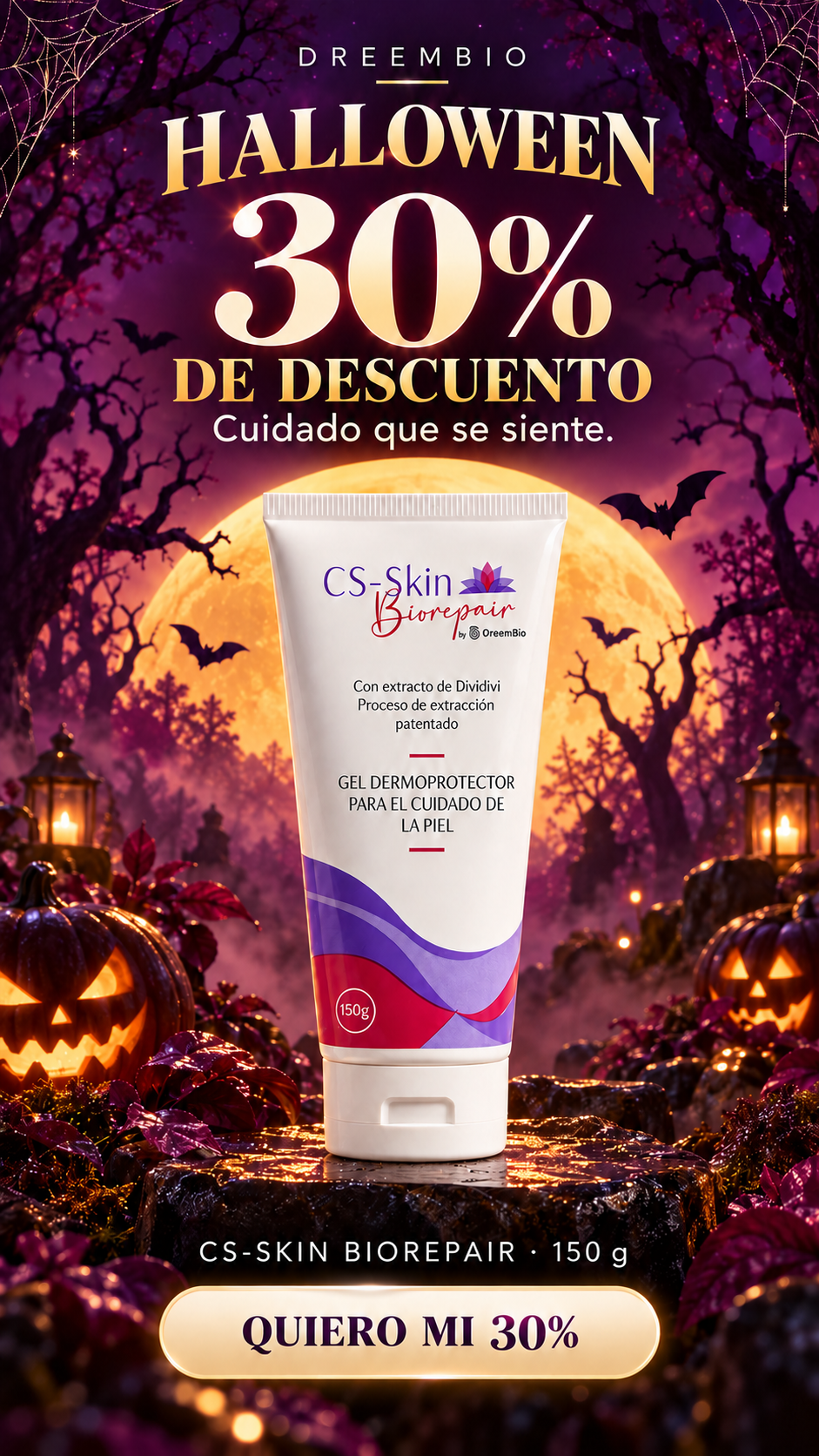 Halloween DreemBio: 30 % de descuento en CS-Skin Biorepair de 150 g hasta el 31 de octubre